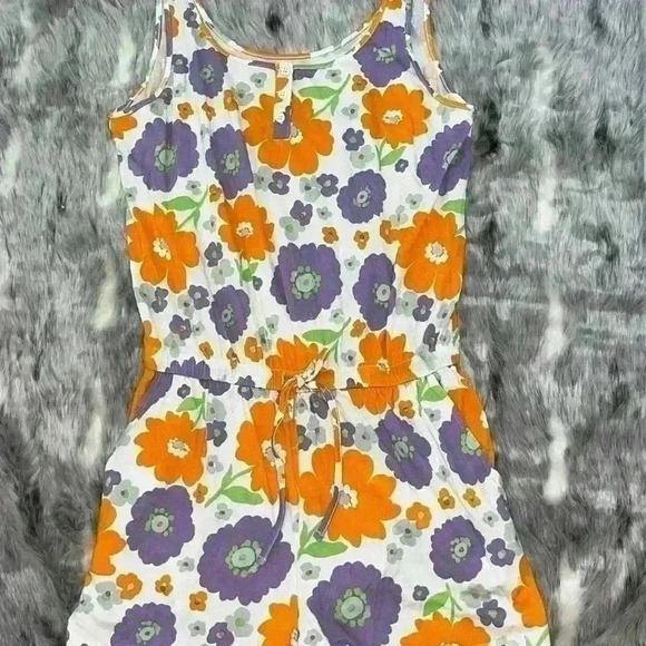 NWT The Cats Pajama poppin pansies Pima knit Romper sz large - Picture 7 of 10